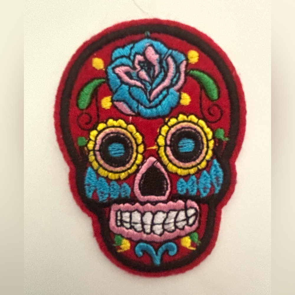 Day of The Dead Dia De Los Muertos Sugar Skull Embroidered Patch Batch Of 7